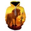 Classic Tiger Stripe Fleece Hoodie, Men's Thick Warm Autumn Winter Sweatshirt, Natural Tiger Texture Print Pullover for Wild Casual Style