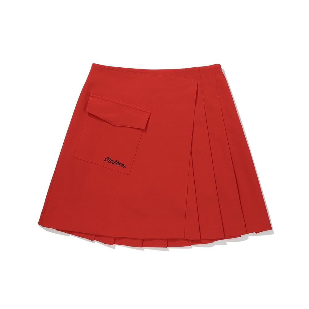 MALBON GOLF Women'S Back-Pleated Cargo Skirt Orange (Woman)