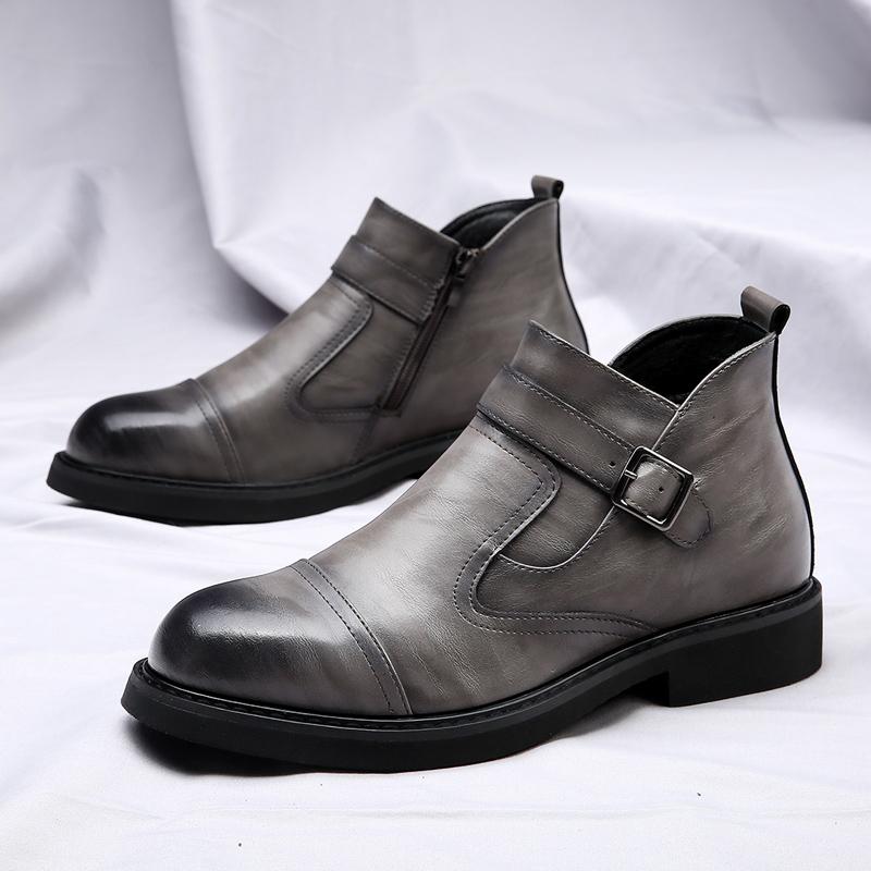 Mode Heißer Verkauf Herren Echtes Leder Handgefertigte Schuhe Chelsea Weich Rutschfeste Gummi Büro Slipper Mann Lässig Leder Business Weicher Schuh