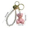 Fashionable And Cute Beaded Sitting Bear , Creative Resin Bag Decoration, Couple Key Pendant, Daily Gift Bag Charm