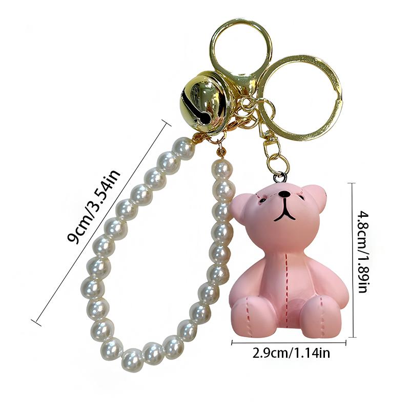 Fashionable And Cute Beaded Sitting Bear , Creative Resin Bag Decoration, Couple Key Pendant, Daily Gift Bag Charm