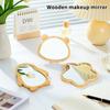 Dřevěné Ruční Zrcátko Vintage Přenosné Více Tvarů Kosmetické Zrcátko Kompaktní Make-up Toaletní Zrcátko Ruční Zrcátko Dámské Cestovní Zrcátka