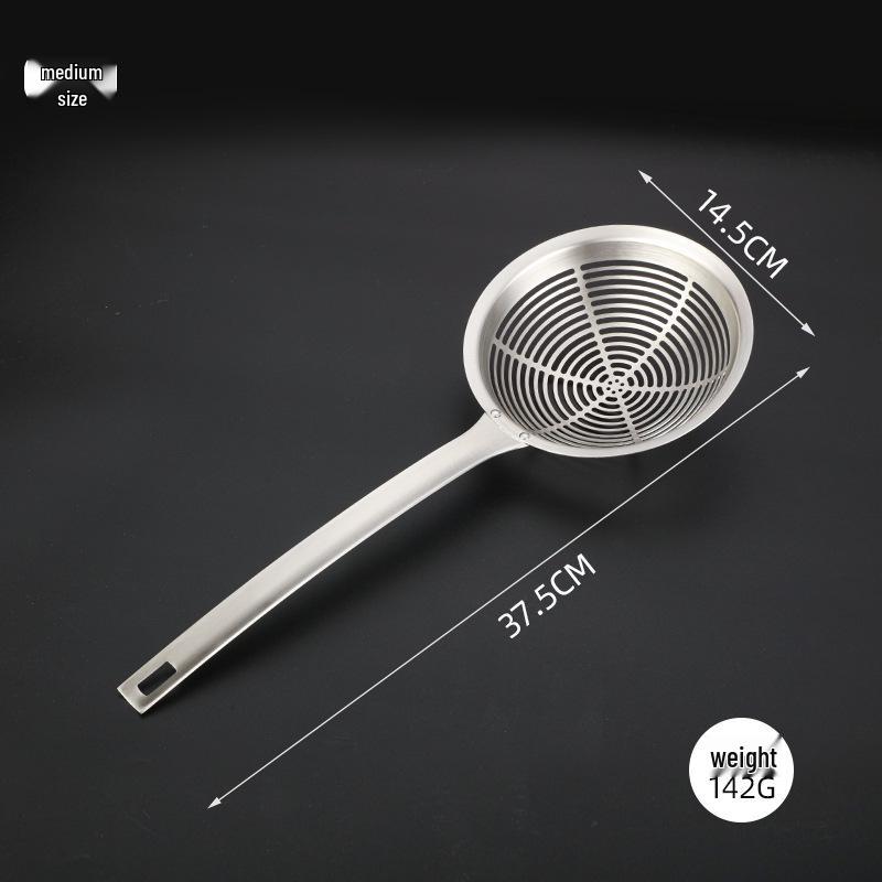 Large 304 Stainless Steel Mesh Skimmer Spoon for Noodles, Dumplings, and Deep Frying.