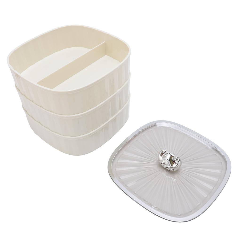 Dry Fruit Tray 3 Layer Multi Compartments Divided Serving Tray Storage Container for Stud Earrings Rings Necklaces Nuts