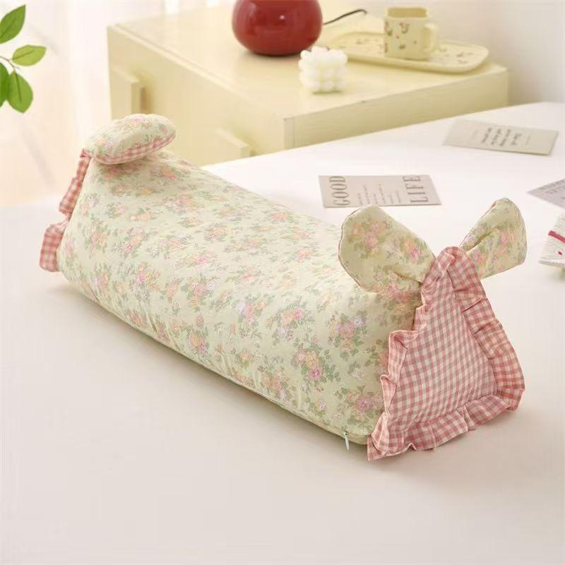 Lavender Buckwheat Filled Cotton Pillow Neck Support Rectangular Adult Size Style