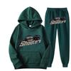 Set Felpa con Cappuccio e Jogger Unisex Testa di Tigre Blu - Pullover Caldo e Sportivo per Autunno/Inverno