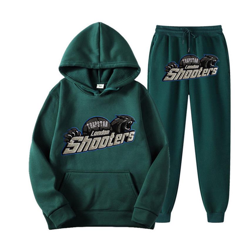 Set Felpa con Cappuccio e Jogger Unisex Testa di Tigre Blu - Pullover Caldo e Sportivo per Autunno/Inverno