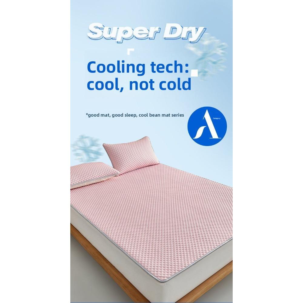 Ice Silk Cooling Mat, Bean Dot Breathable Summer Bed Sheet Style Cooling Mattress for Dorm Home
