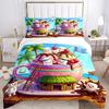 3-teiliges Anime-Cartoon-Design-Bettwäscheset - Enthält einen Bettbezug und zwei Kissenbezüge (Kein Kern) - Perfekt für Schlafzimmer- und Gästezimmer-Dekorati