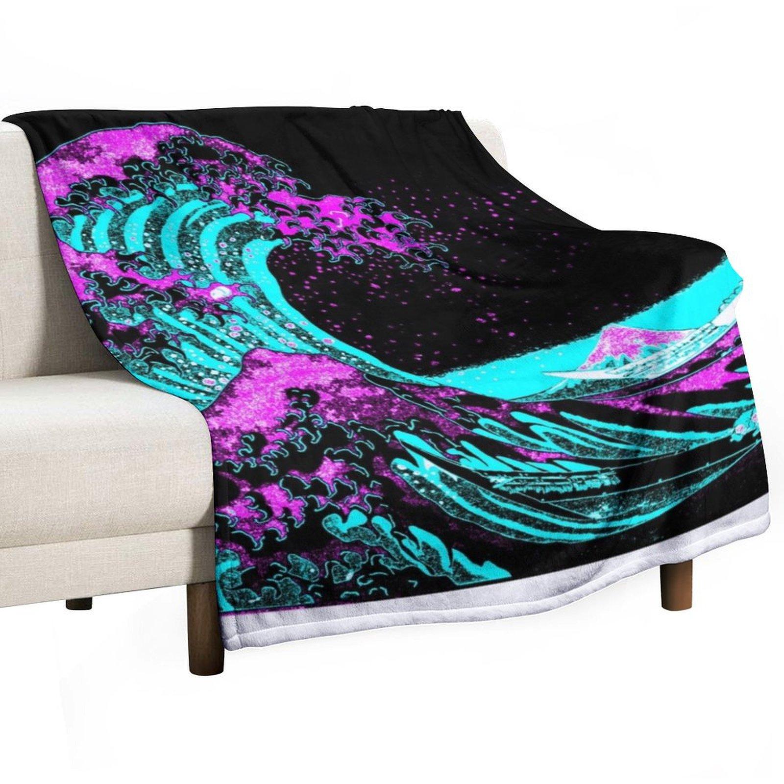 

Vapourwaves Japanese Digital Art Throw Blanket Beautifuls Flannel Fabric Blankets For Baby Moving Blankets 30x40in