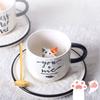 Ceramic Coffee Mug Set with Saucer Mini Cute Cat Couple Cup Creative Trendy Design
