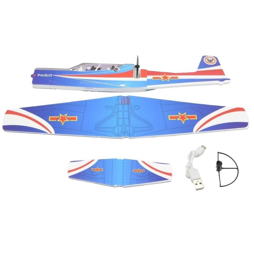 PP Spinning Hand Paper Airplane with LED Light Flight Glider Helicopter New DIY Model Toy