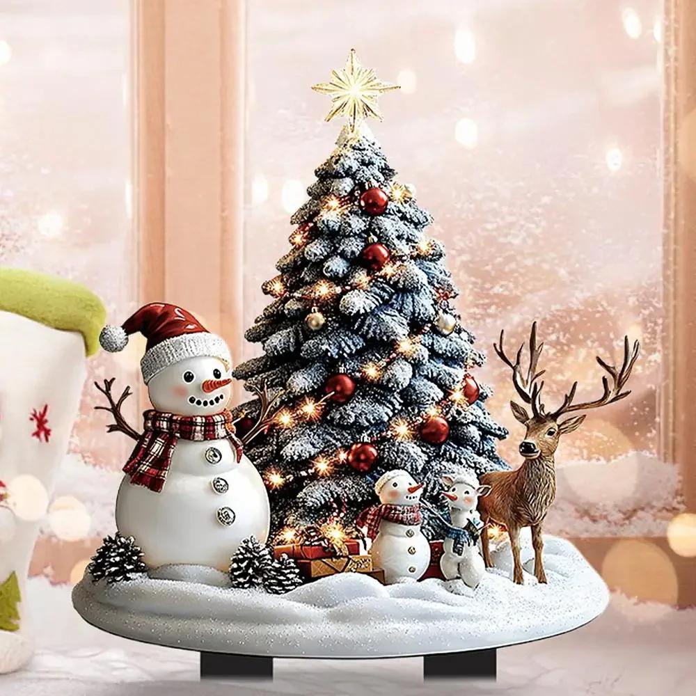 

Санта рождественские садовые колья, Санта снеговик штекер знак рождественские украшения акриловые 2D двор знаки для уличных праздничных украшений чёрный