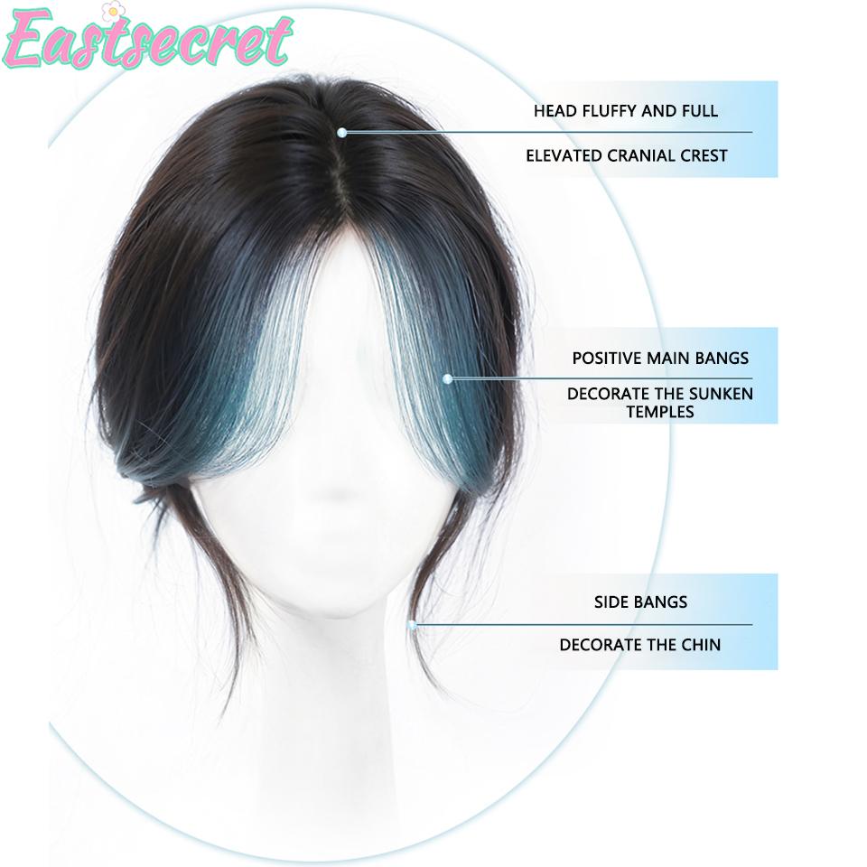 Cosplay Wig Brown Black Gradient/ Blue Gradient Heat Resistant Synthetic Hair Wig + Wig Cap