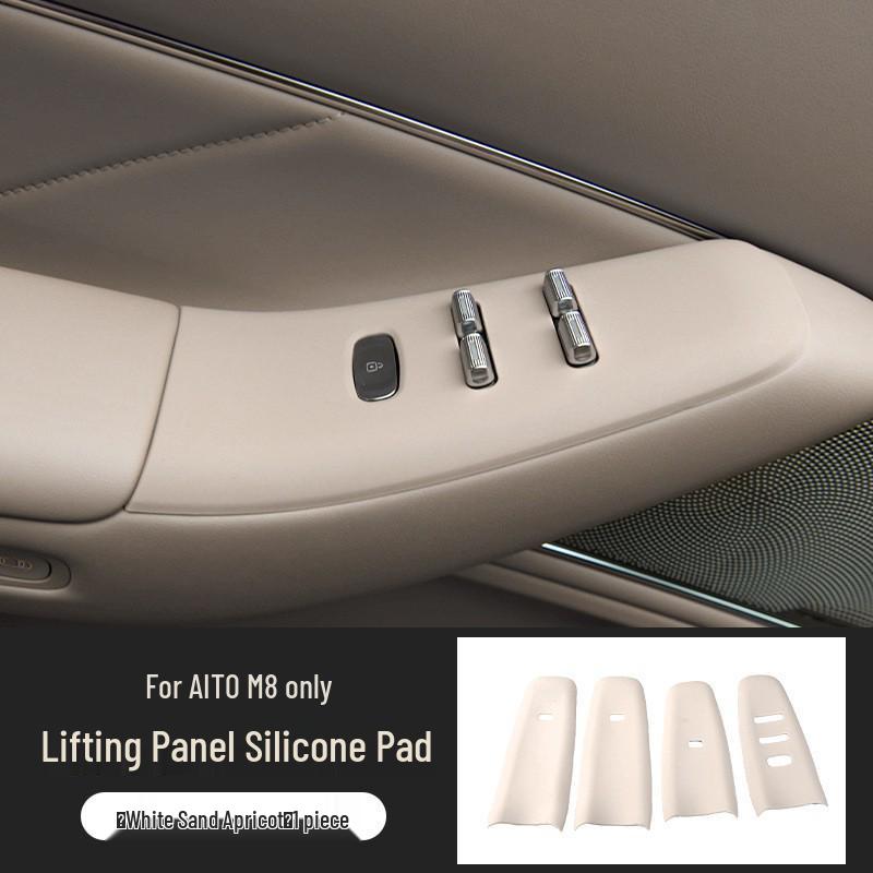 Compatible with 26 AITO M7 Models: Car Door Button Protection Pad & Window Glass Lift Panel Silicone Accessories