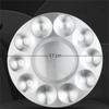 Aluminium Material Watercolor Paint Palette Round Shape Washable Paint Mixing Palette 10 Compartments Metal Construction