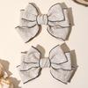 2Pcs Three-Layer Bow Hairpin Elegant Flower Print Cotton Barrette For Girl Delicate Bowknot HairPins Children Women Accessories