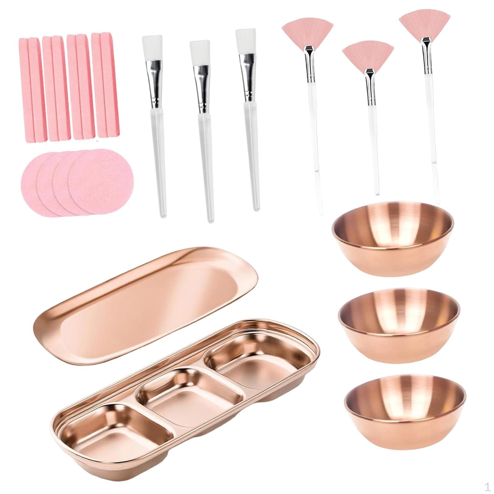 

21 Pieces Facial Bowls And Brushes Kit With Stainless Steel Face Mixing Multifunctional рожевий колір золота
