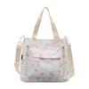 Printed Pattern Casual Canvas Tote Bag With Zipper Closure For University Students School And Travel
