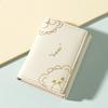 Cute Bear Women Short Wallet PU Leather Bifold Wallet Cartoon Print Card Holder Coin Purse Cash Pocket Small Wallet for Girls Ladies Gift