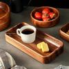Solid Wood Tray Acacia Wood Premium Kung Fu Tea Small Tray Fruit Snacks Nuts Dessert Plate Desktop Storage Tableware