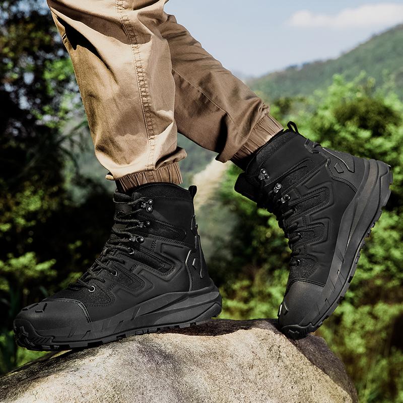 Fashion Outdoor High Top Men's Sneaker Hunting Work Safty Boot High Quality Ankle Boots Men Hiking Shoes Male All-match Motocross Boots