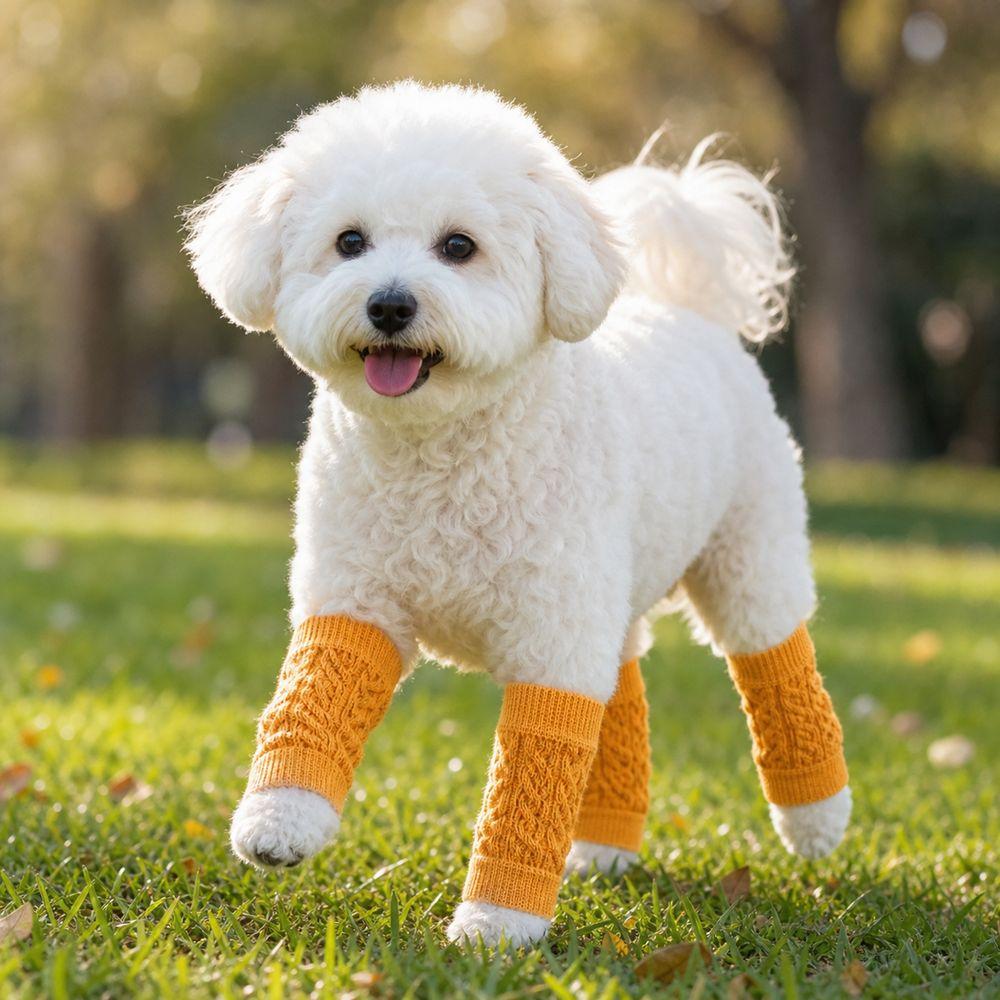 1Set(4pcs) Elastic Cuff Dog Knee Sleeve Soft Breathable Dog Leg Protector Pet Joint Sleeve for Dogs