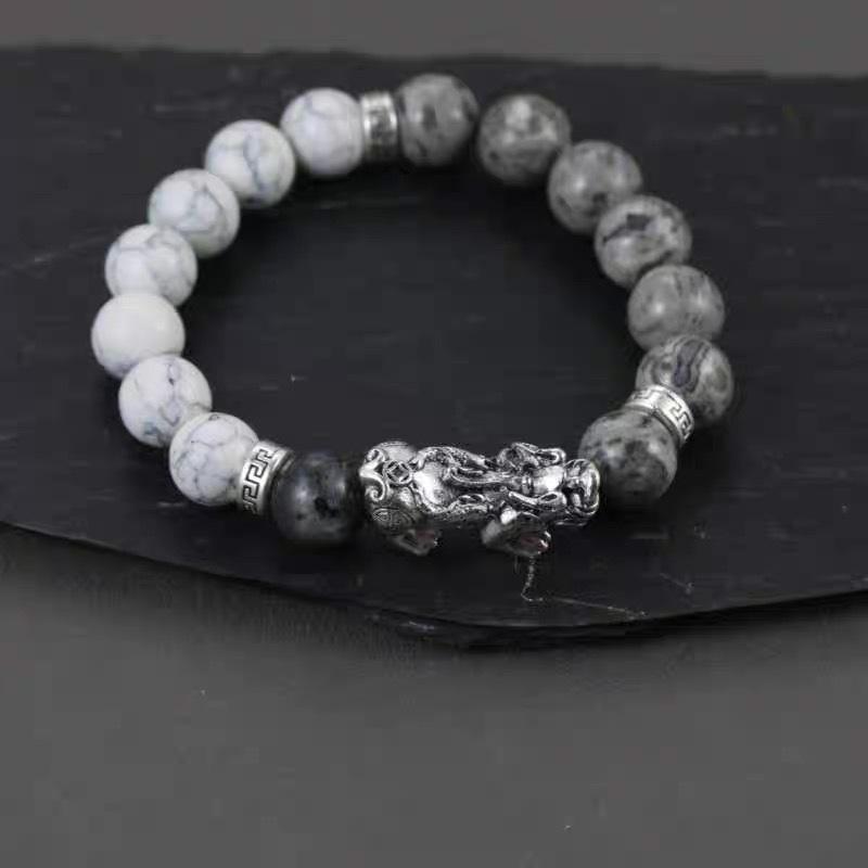Chinese style tai chi yin and yang gossip Pixiu bracelet men's senior design sense fashion accessories gift