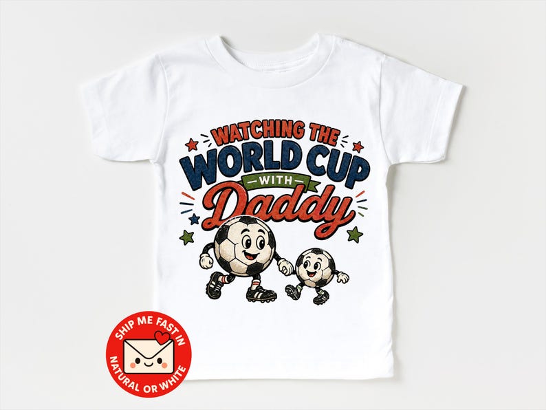 Watching the Soccer World Cup With Daddy Kids T-Shirt, Soccer Dad Kid Shirt 100