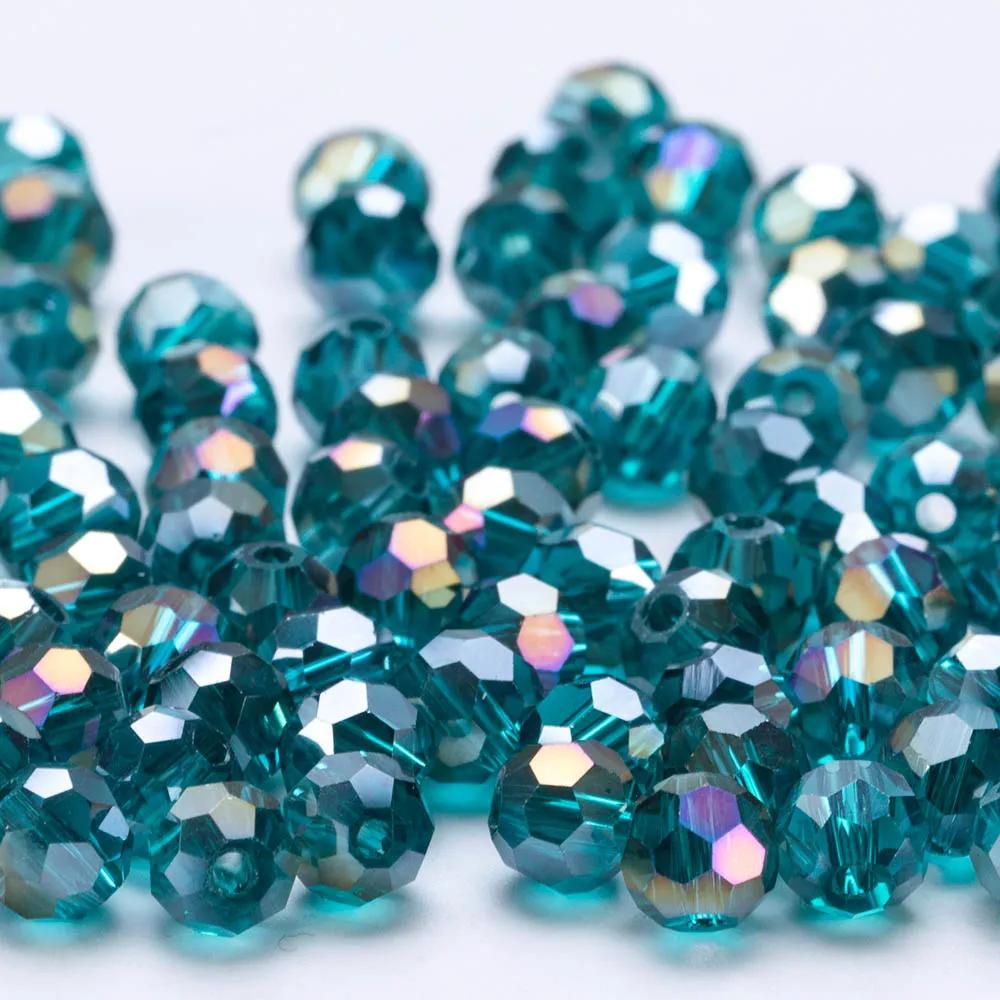 3 4 6 8mm AB color Round Crystal Beads Faceted Transparent Glass Bead Loose Spacer Bead for Jewerly Making DIY Bracelet Necklace