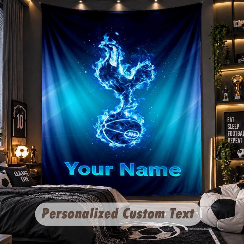 TapestryTottenham Hotspur FC Custom Name Text Personalized Wall Hanging Tapestry Home Wall Decor