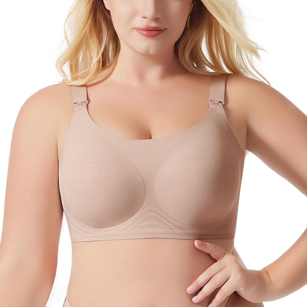 

Бесшовный бюстгальтер для кормления на косточках для полной груди, беспроводной бюстгальтер для беременных с собирающим эффектом 4XL