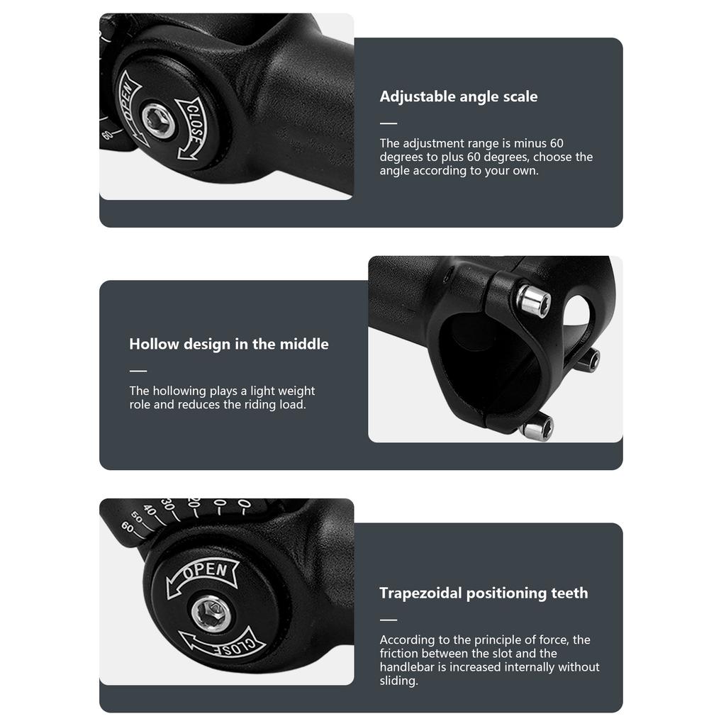 LeBycle Bike Stem 31.8x110mm 60 Degree   Mountain Bike Handlebar Stem Riser for Most