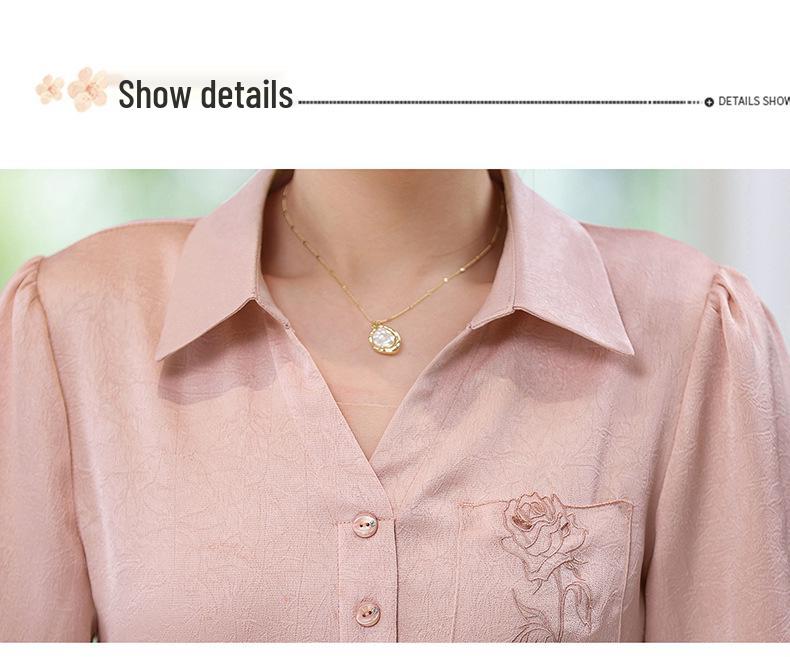 Mom's 2026 Autumn Stylish Lapel Shirt for Middle-aged & Elderly Women