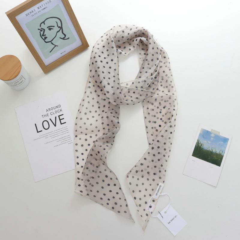 2025 Nische Persönlichkeit Colorblock Seidenschal: Vielseitiges und modisches dünnes Krawattenband-Accessoire für Damen