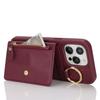 For iPhone 14 Pro Max Case Litchi Textured PU Leather + TPU Kickstand Phone Cover with Card Slot