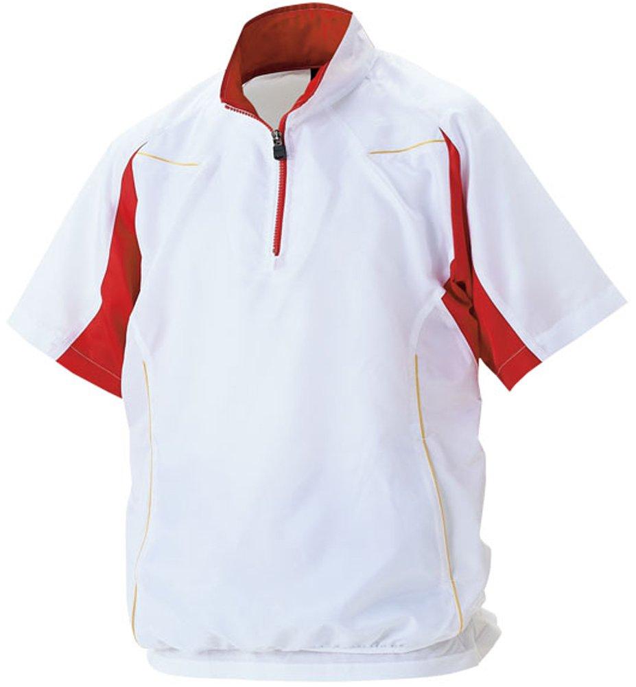 ZETT Baseball Jumper BOV515H O Half-Zip (Short Sleeve, Half-Zip) White/Red