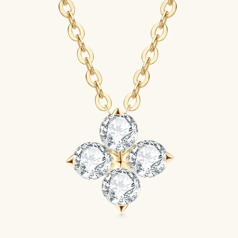 D Color 0.4ct Moissanite Necklace for Women Vvs1 Pass Test Imitation Diamond Pendant 925 Sterling Silver Luxury Jewelry