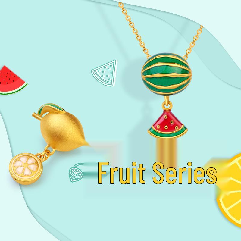 

Позолоченный кулон в виде лимона и арбуза, женский браслет с бусиной на удачу, ожерелье
