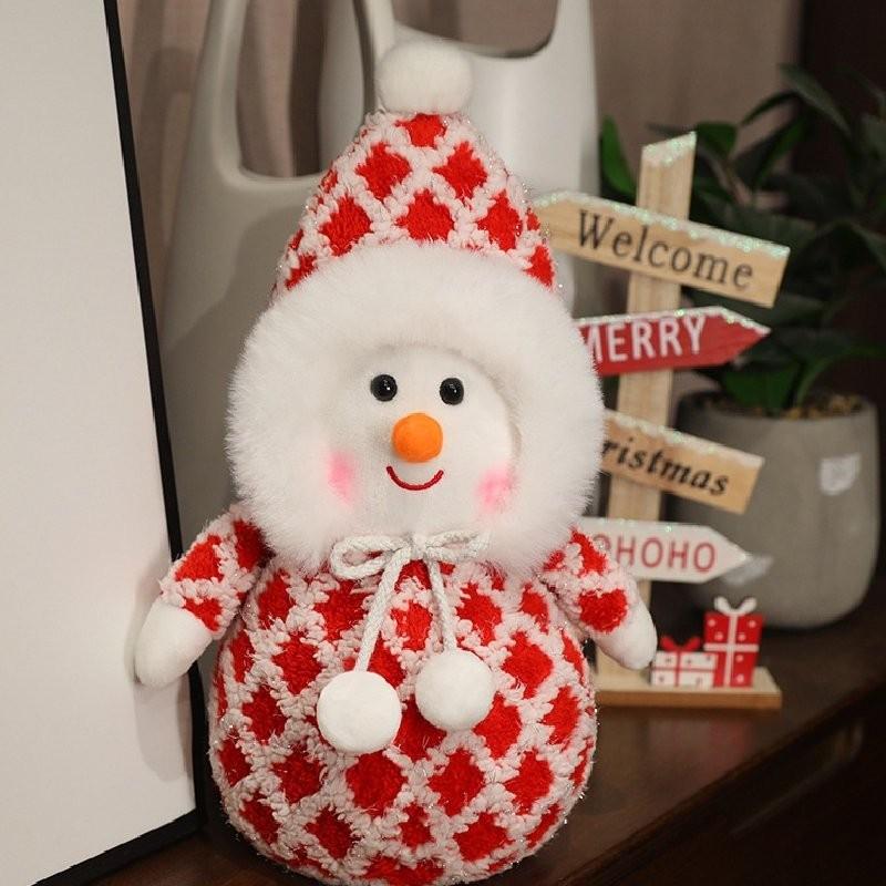 Adorable Plush Christmas Snowman Decoration Cute Stuffed Toy For Kids And Girlfriends