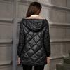Women's Lightweight Hooded Quilted Jacket Mid Length Lined