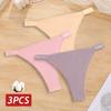 3 sztuki/zestaw bawełniane brazylijskie majtki damskie majtki seksowne majtki bikini z niskim stanem damskie jednolity kolor oddychająca bielizna M-XL