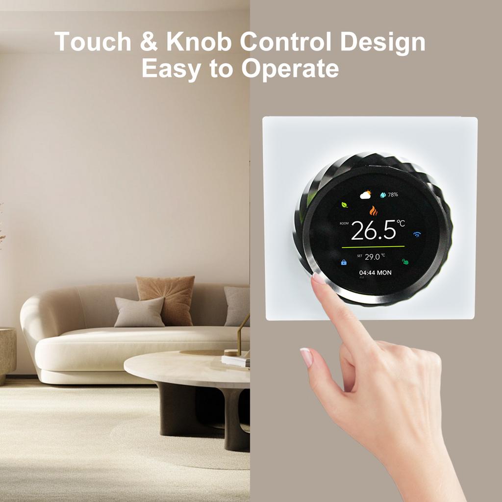 Smart WiFi Thermostat for Electric Heating, 16A Programmable Digital Temperature Controller with 1.6 Screen, DayCelsiusWeekCelsiusRoom TemperatureCel