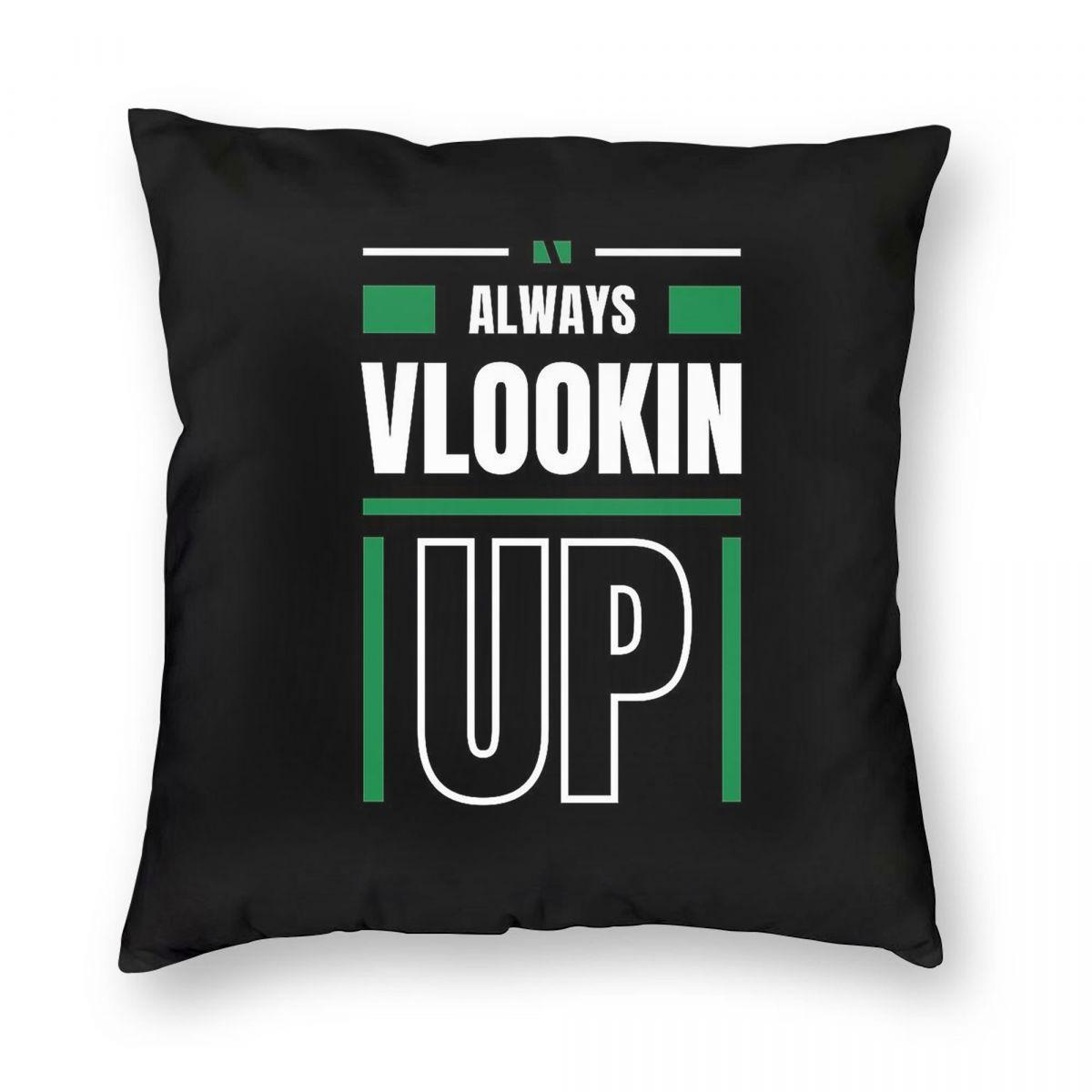 Vlookup Excel Joke Square Pillowcase Polyester Linen Velvet Printed Zip Decor Room Cushion Case Peach skin 18*18(CM)-1Pcs