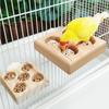 Natural Wood Parrots Foraging Toy with Jumping Platform Pet Bird Accessory Enhances Bird Intelligence and Activity
