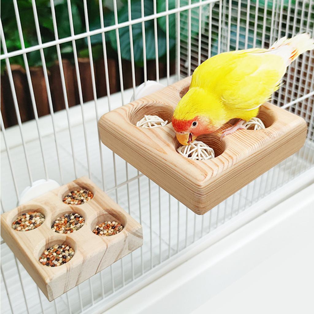 Natural Wood Parrots Foraging Toy with Jumping Platform Pet Bird Accessory Enhances Bird Intelligence and Activity
