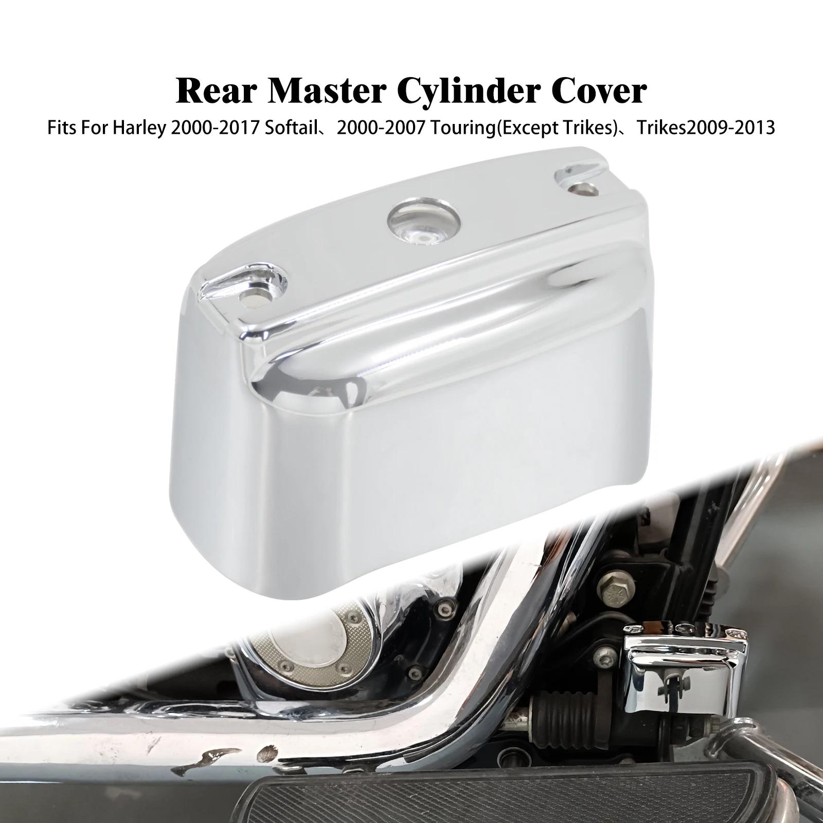 Motorcycle Rear Brake Master Cylinder Cover For Harley Heritage Softail Low Riders FLST 00-17 Touring Road King FLHT 00-07 Chrom Cylinder Cover
