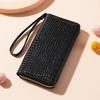 Women’s Crocodile Embossed PU Leather Wallet Large Capacity Zip Around Wristlet Long Clutch Phone Wallet Card Holder Purse