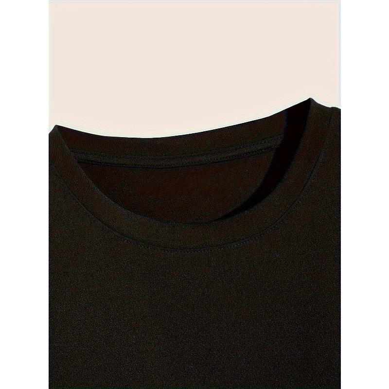 European Sizes Men'S Vintage Crown Print Short Sleeve Crew Neck Casual Sports T-Shirt - Polyester, Stretchy Knit Fabric,Summer Top with "K" Design