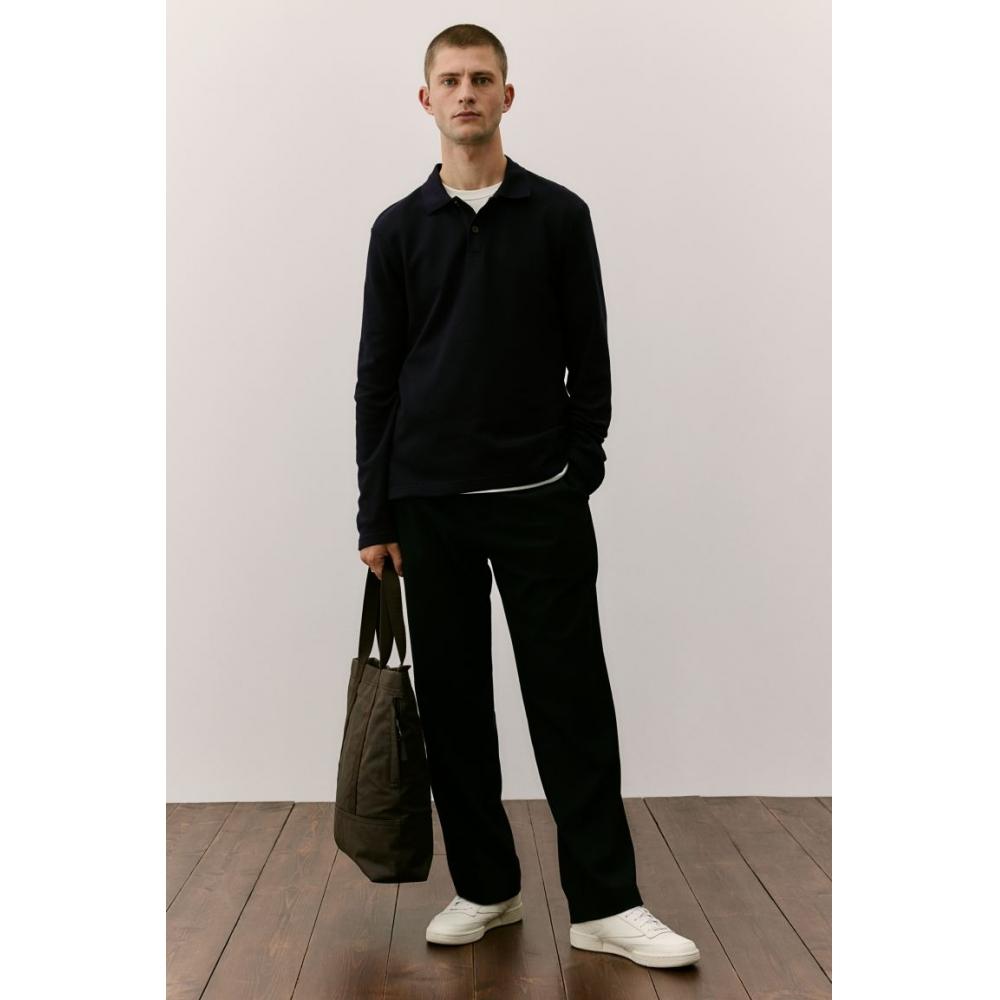 

Рубашка поло HM Pique Regular Fit Navy Blue XS